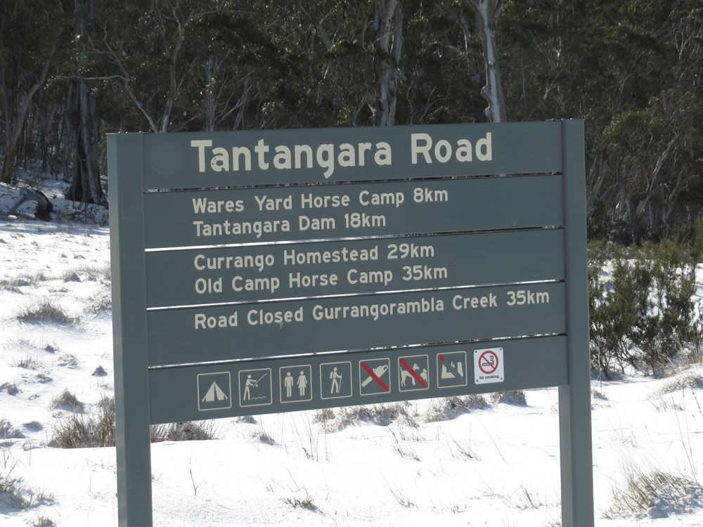Tantangara Rd sign